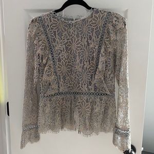 Gray, lace boutique shirt